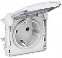 Розетка с заземлением без рамки Legrand Plexo 1-м. крышка шторки IP55 белый картинка